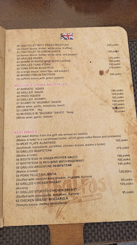 Fotografija jelovnika restorana Albatros