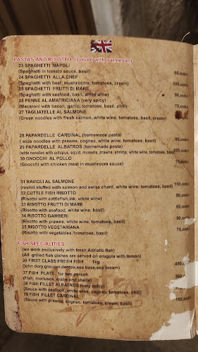 Druga fotografija jelovnika restorana Albatros